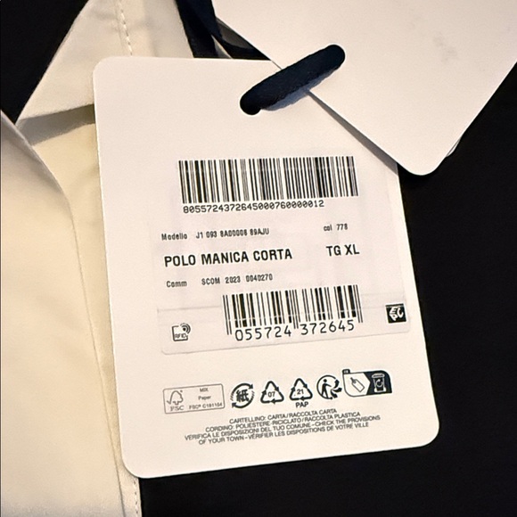 New Moncler Luxury Polo Manica Corta Shirt in Black and White - Picture 5 of 12